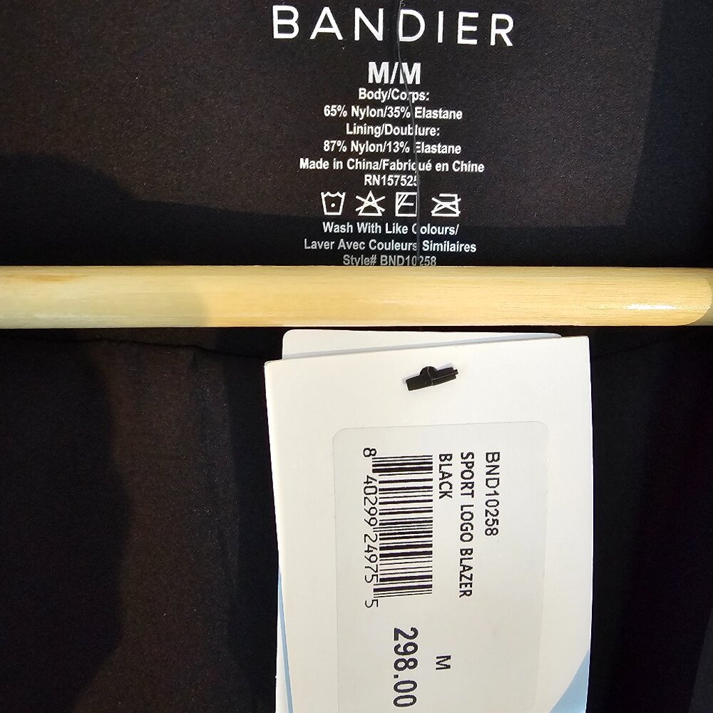 NWT Bandier Sport Logo Blazer in Black Size M - Picture 10 of 10